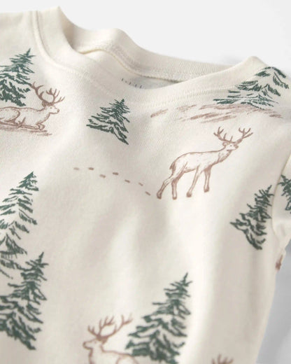 Toddler 2-Piece Organic Cotton Pajamas in Reindeer Forest