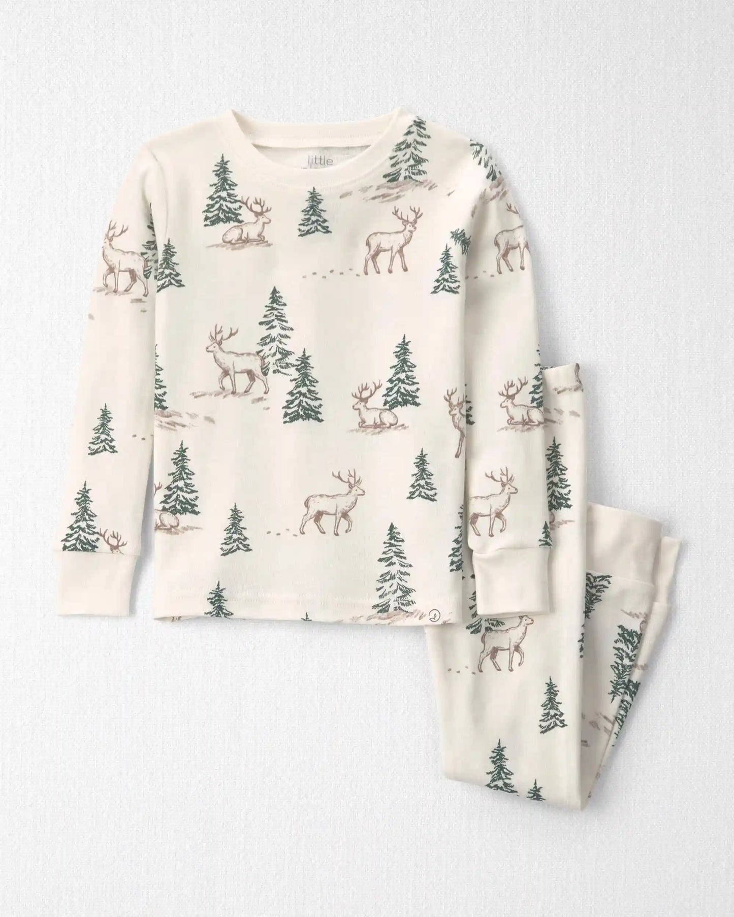 Toddler 2-Piece Organic Cotton Pajamas in Reindeer Forest