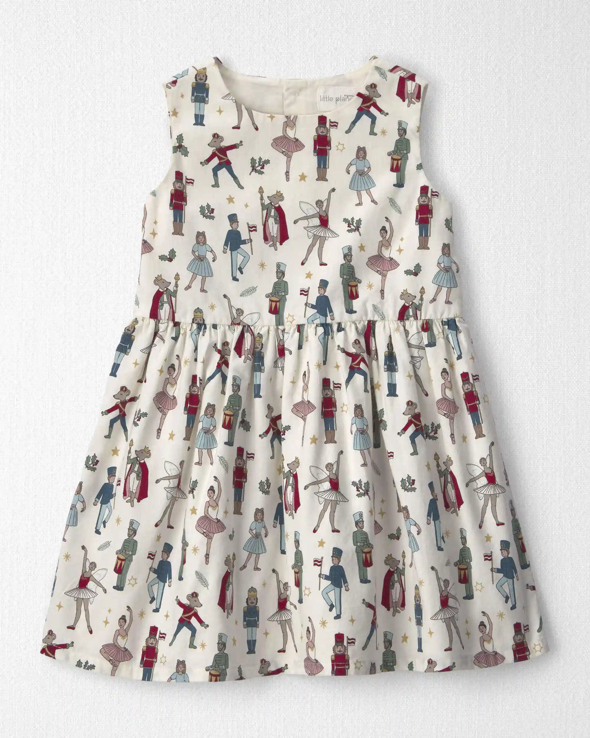 Toddler Girl 2-Piece Organic Cotton Cardigan Dress Set in Nutcracker