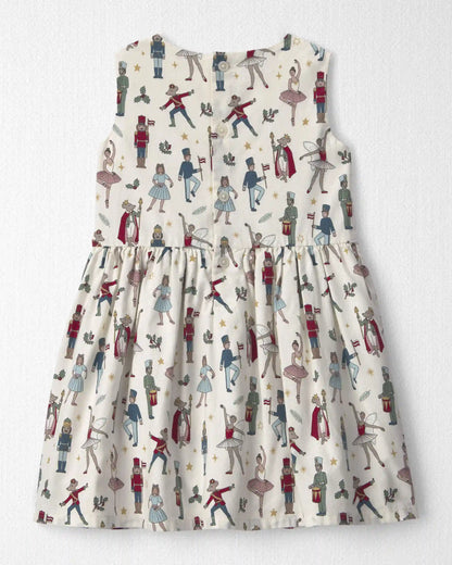 Toddler Girl 2-Piece Organic Cotton Cardigan Dress Set in Nutcracker