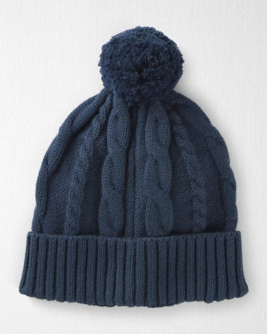 Toddler Organic Cotton Cable Knit Winter Hat