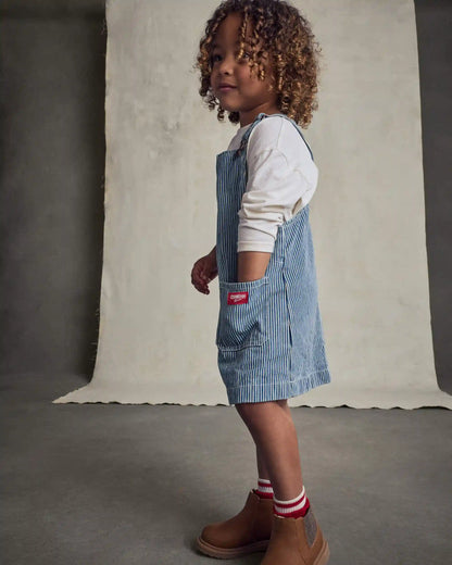 Toddler Girl Hickory Denim Long-Sleeve Overall Set - Light Wash