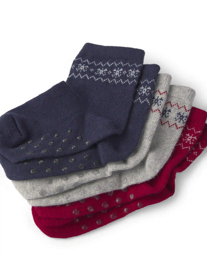 Toddler 3-Pack No-Slip Ankle Socks Made with Organic Cotton