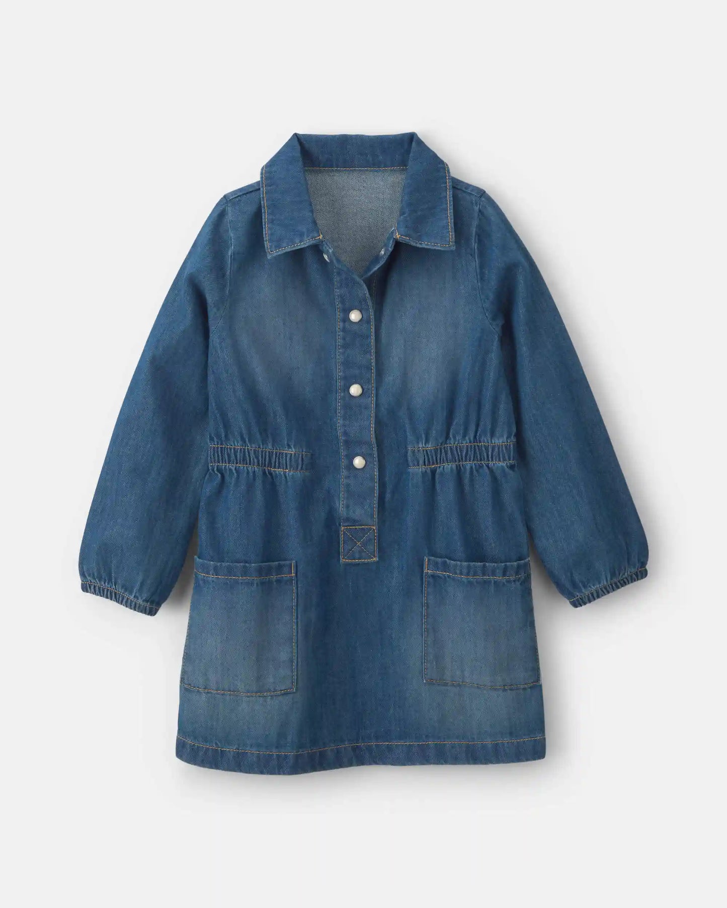 Toddler Girl Denim Long-Sleeve Dress - Medium Wash