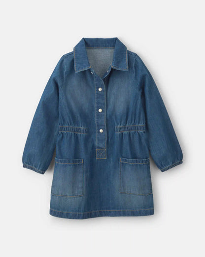 Toddler Girl Denim Long-Sleeve Dress - Medium Wash