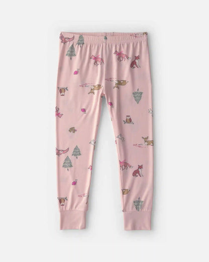 Toddler Girl 2-Piece Woodland PurelySoft™ Snug Fit Pajama Set - Pink