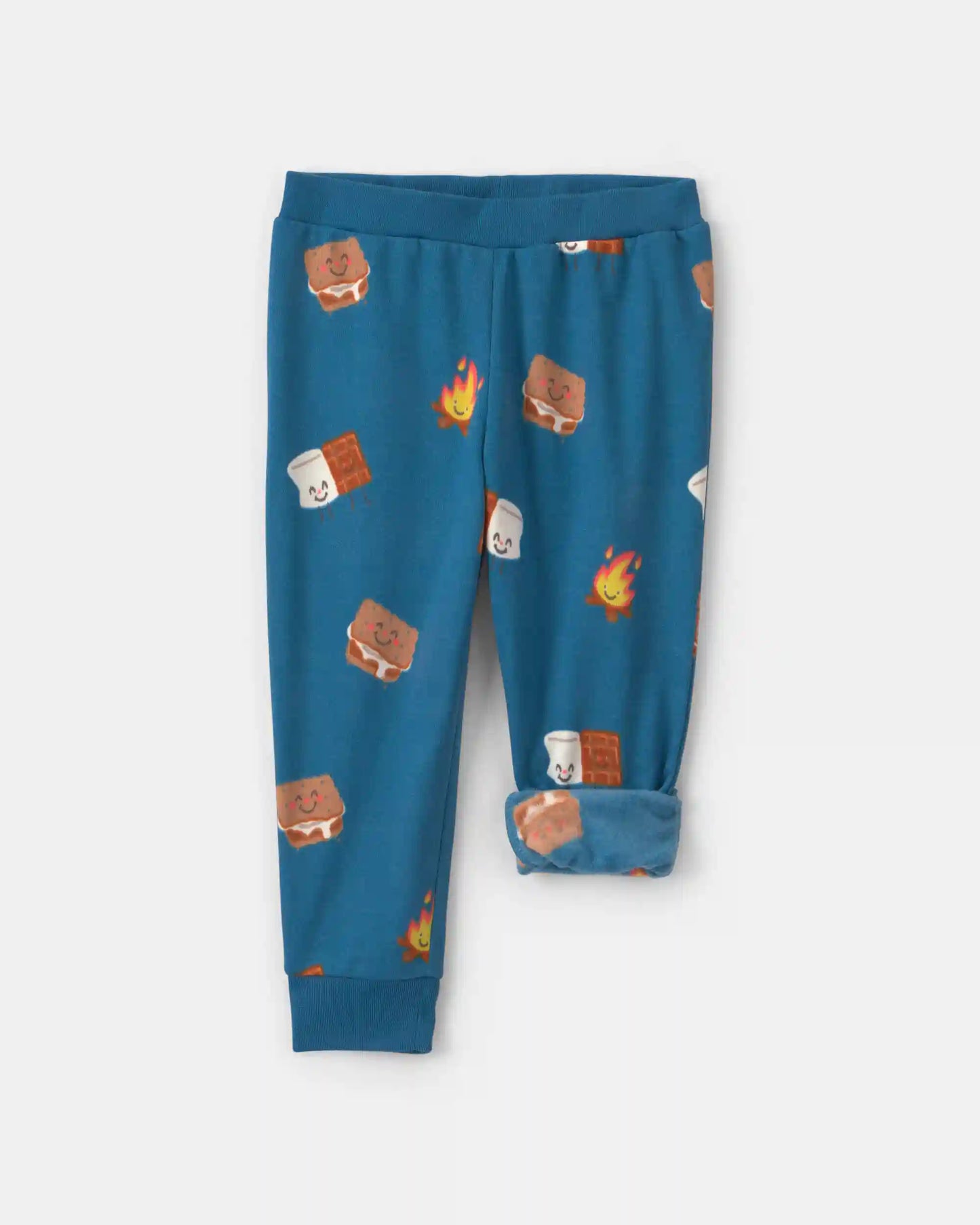 Toddler Boy 2-Piece 'S'More Sleep' Fleece Snug Fit Pajama Set - Blue
