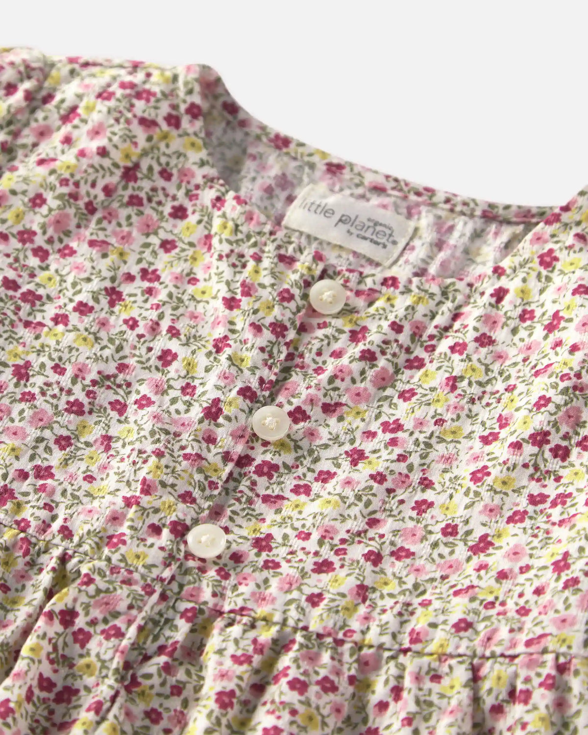 Toddler Girl Organic Cotton Dobby Dress in Floral