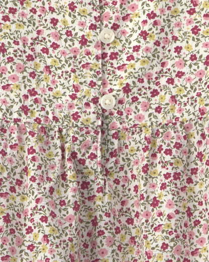 Toddler Girl Organic Cotton Dobby Dress in Floral