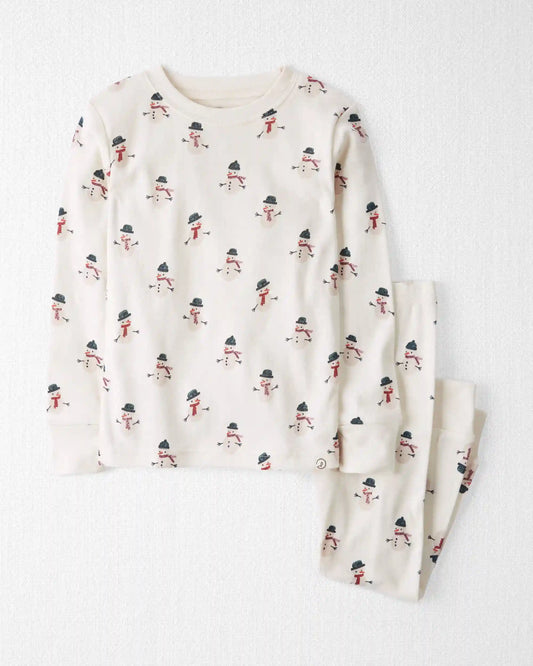 Toddler 2-Piece Organic Cotton Pajamas in Snowman Print