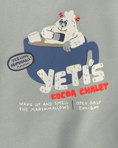 Toddler Boy 2-Piece Yeti Fleece Long-Sleeve Top & Pant Set - Grey/Blue