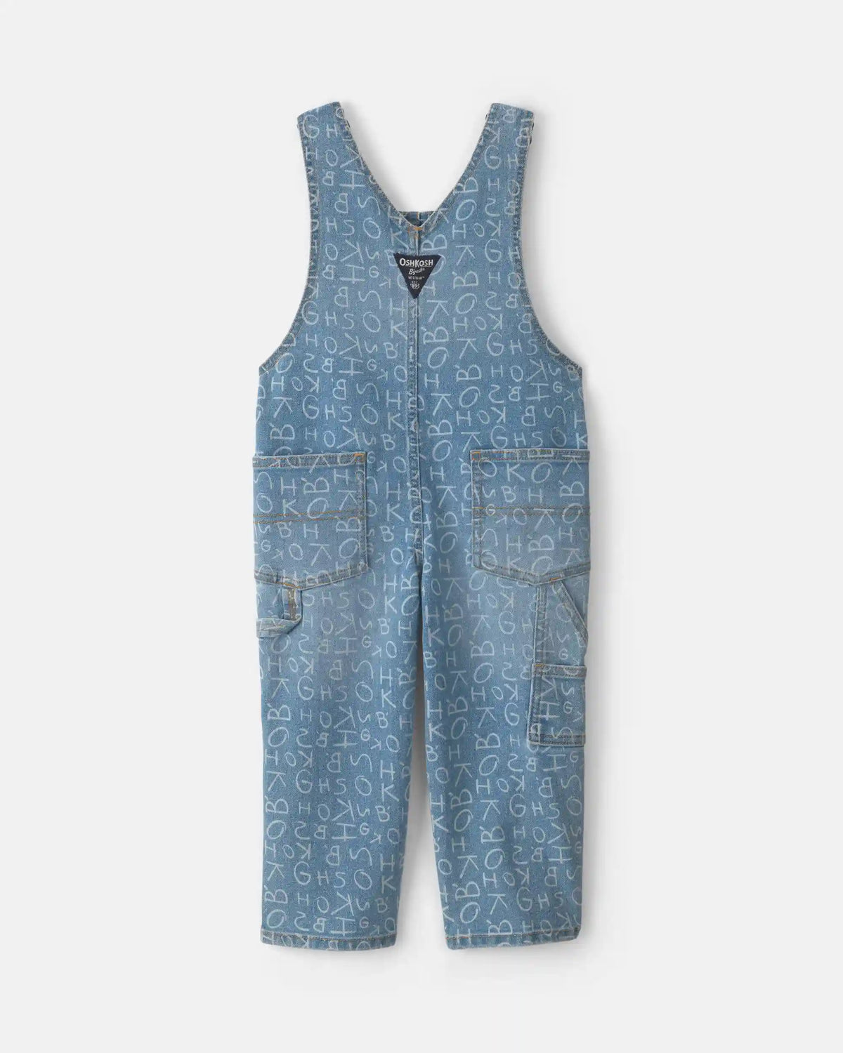 Toddler Alphabet Overalls - Light Wash