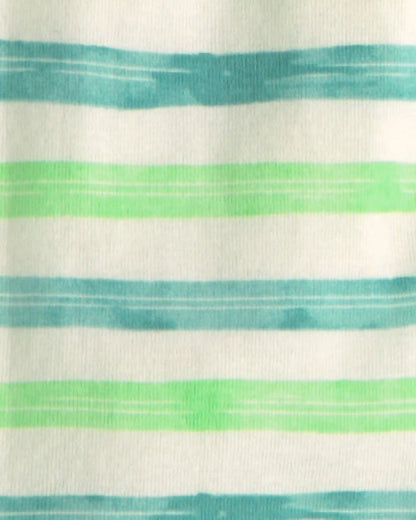 Toddler Boy Cars 100% Cotton 6-Piece Pajama Sets - Green/Cream