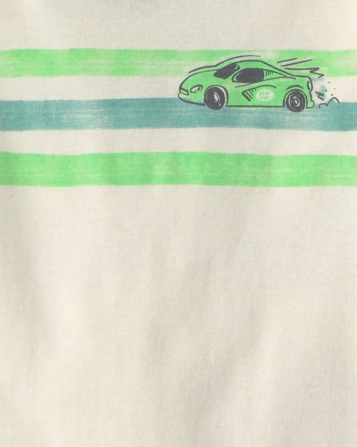 Toddler Boy Cars 100% Cotton 6-Piece Pajama Sets - Green/Cream