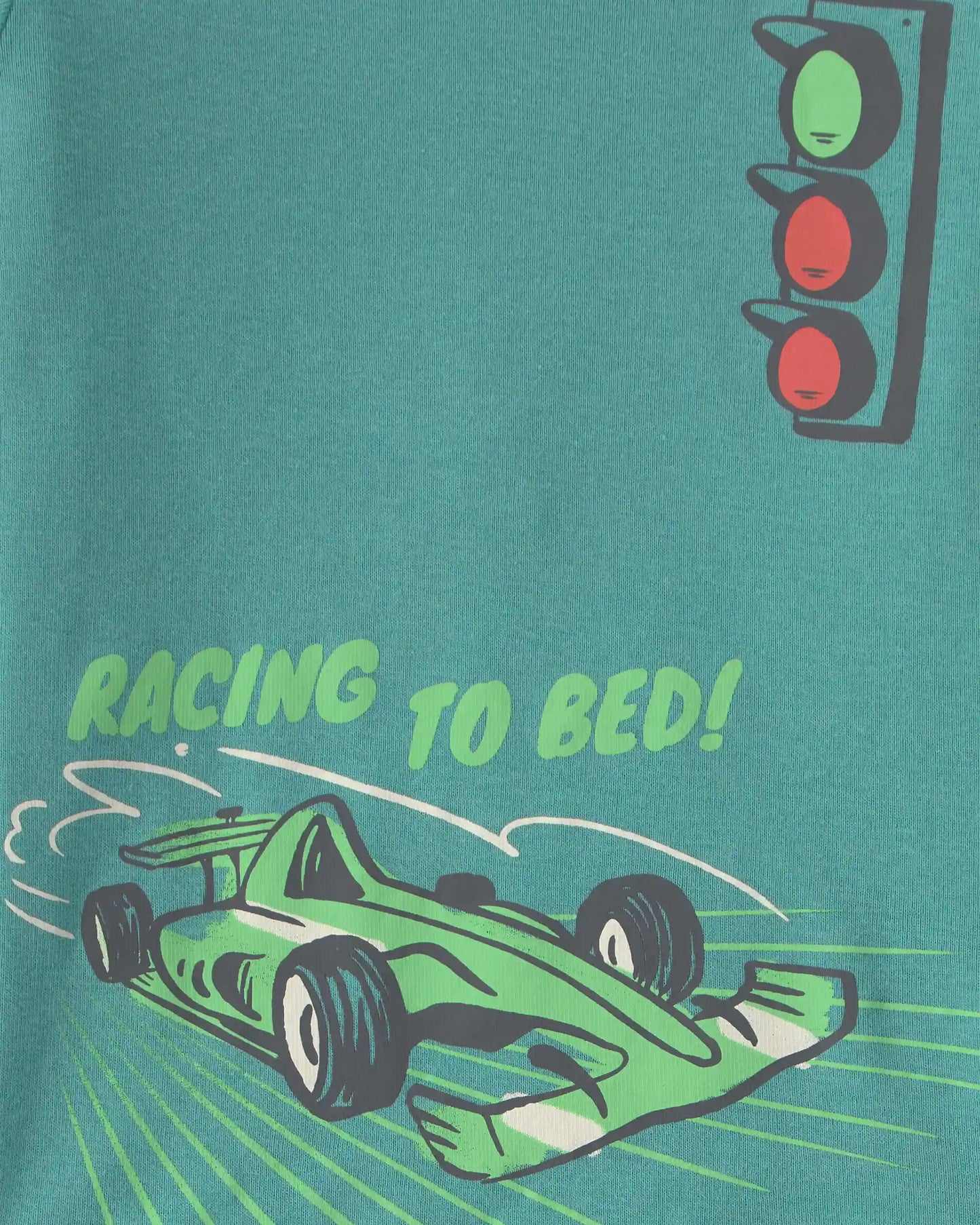 Toddler Boy Cars 100% Cotton 6-Piece Pajama Sets - Green/Cream