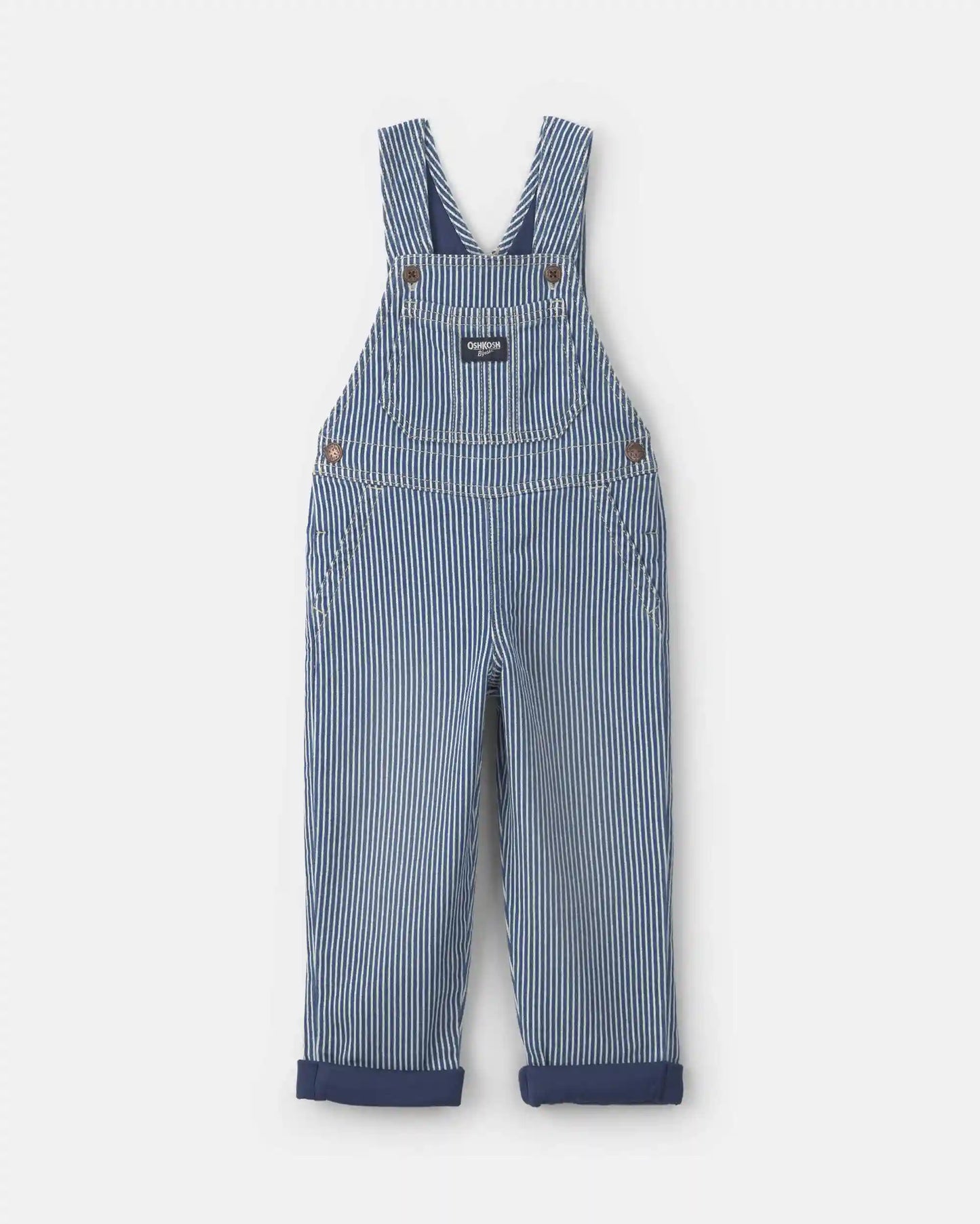 Toddler Hickory Stripe Overalls - Blue