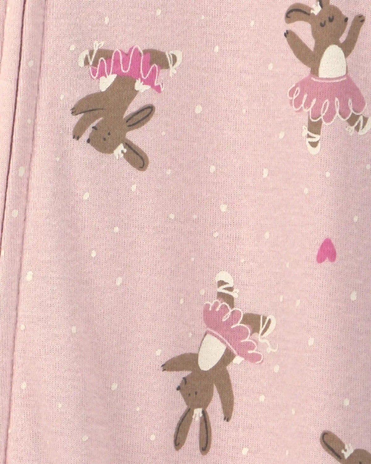 Toddler Girl Ballerina Bunny Cotton Snug Fit 1-Piece Pajama - Pink