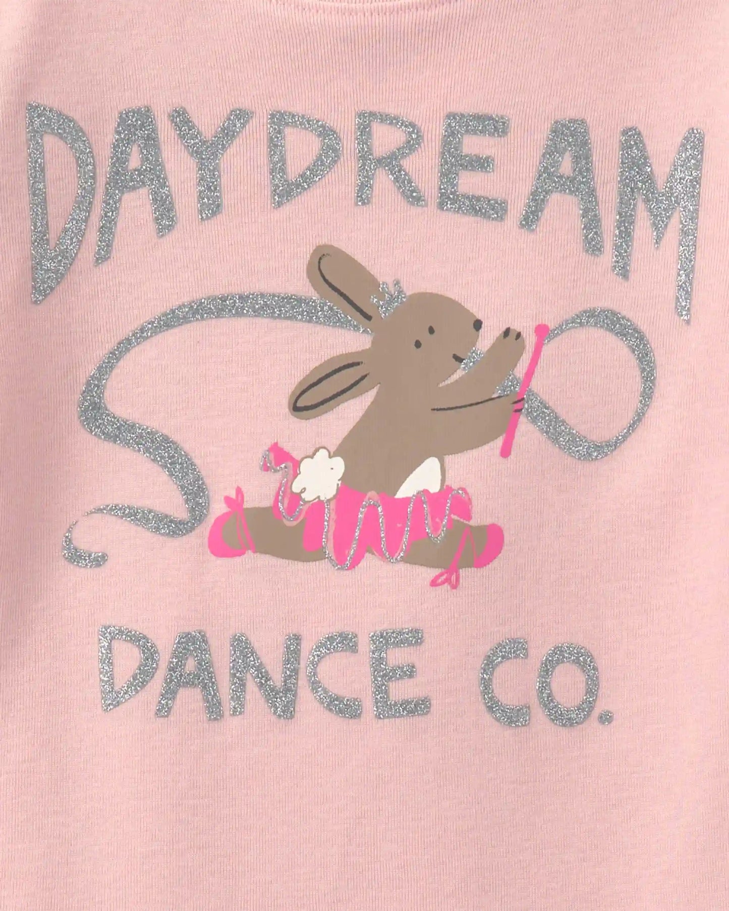 Toddler Girl Ballerina Bunny Cotton Snug Fit 4-Piece Pajama Set - Pink/White