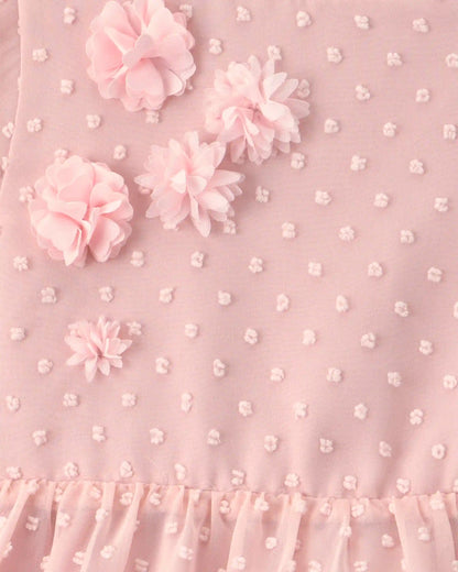 Toddler Swiss Dot Occasion Dress - Pink
