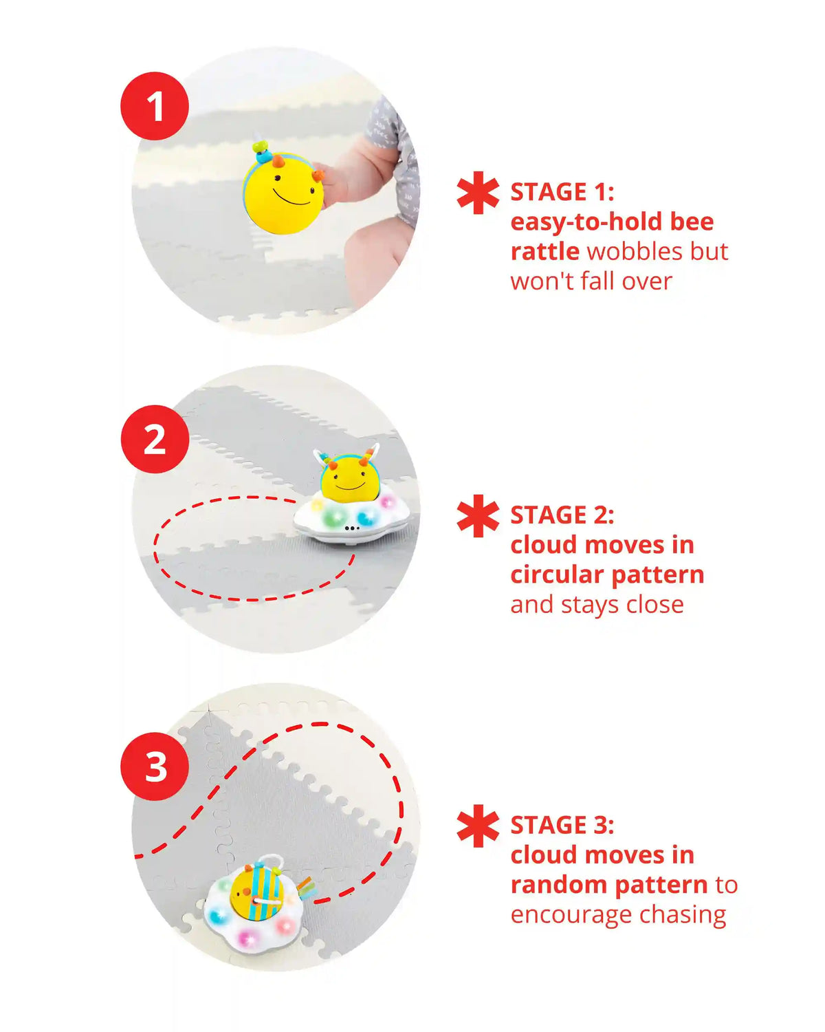 Explore & More Follow-Bee Baby Crawl Toy