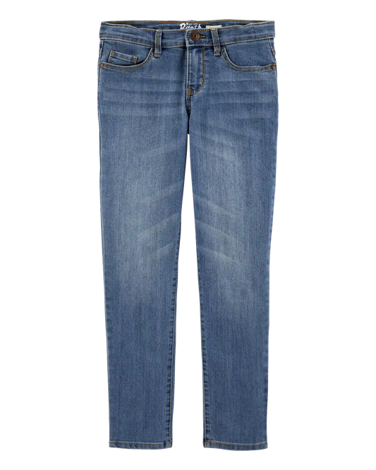Girls Medium Wash Skinny-Leg Jeans