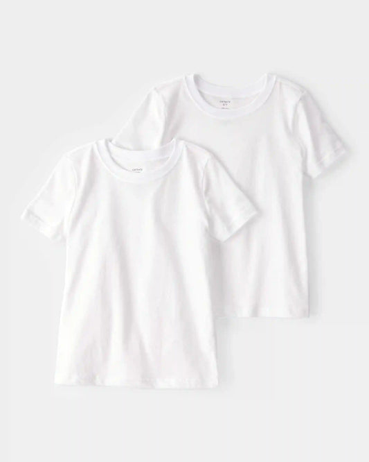 Boys 2-Pack Cotton Undershirts - White