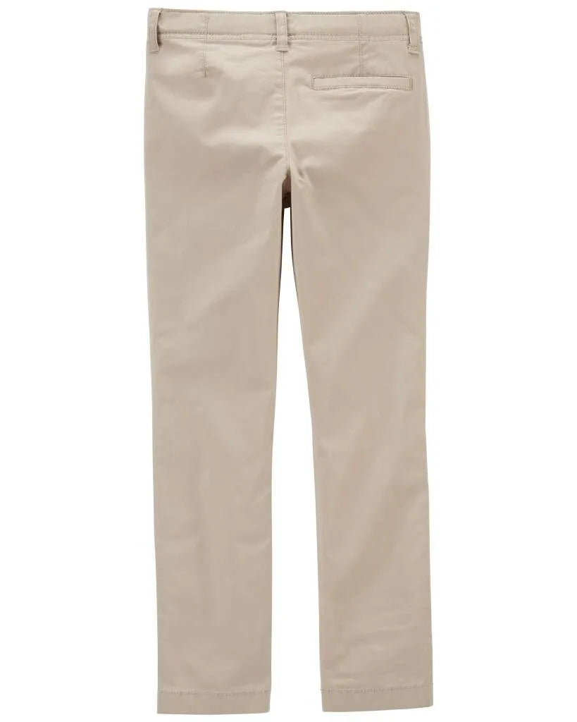 Boys Husky Fit Stretch Chino Pants - Khaki