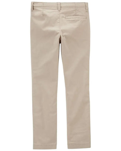Boys Husky Fit Stretch Chino Pants - Khaki
