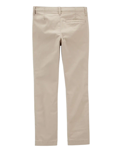 Boys Husky Fit Stretch Chino Pants - Khaki