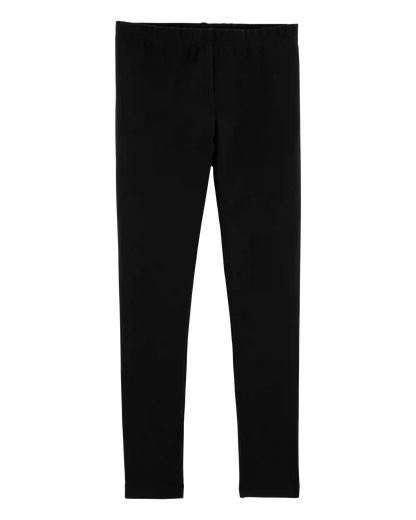 Girls Cotton Stretch Leggings - Black