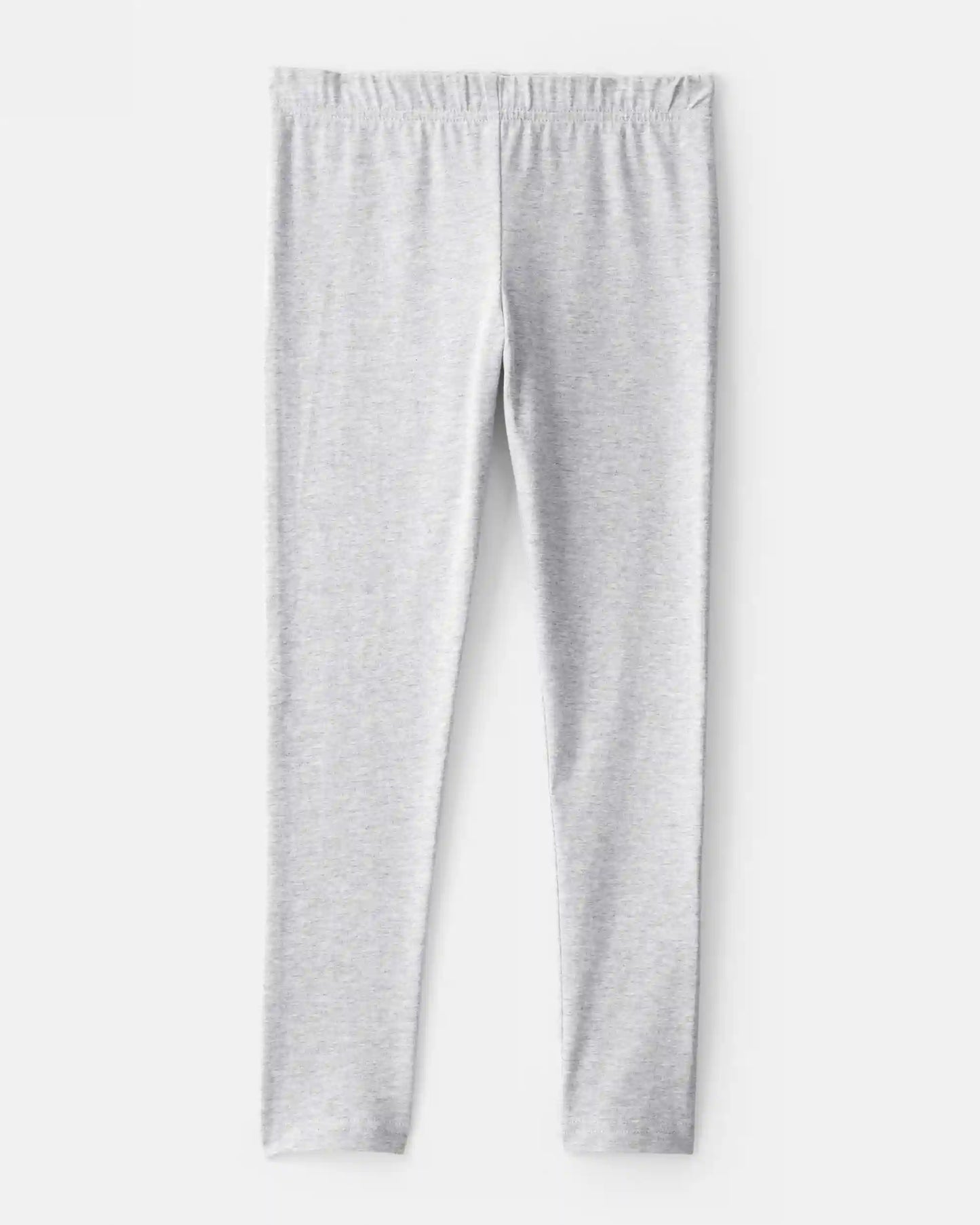 Girls Cotton Stretch Leggings - Grey