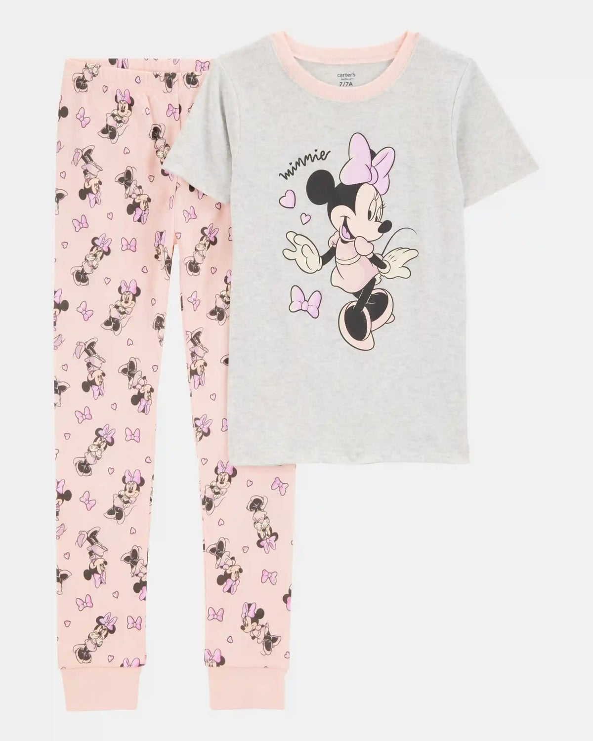 Girls Minnie Mouse Snug Fit Cotton 2-Piece Pajamas