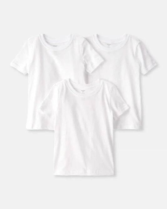 Boys 3-Pack Short-Sleeve Undershirts - White
