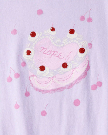 Girls Heart Cake Short-Sleeve Graphic Tee - Purple