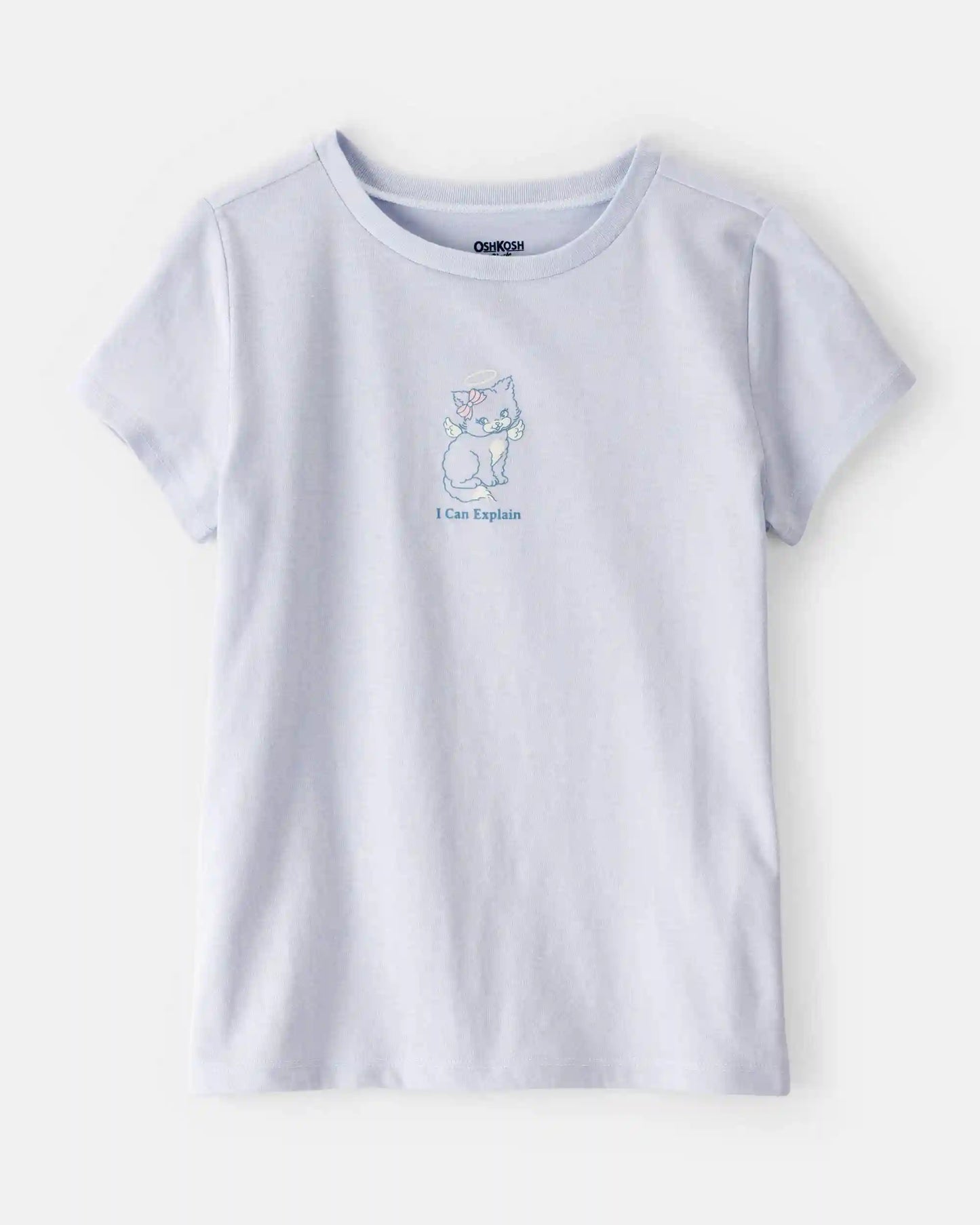 Girls Cat Short-Sleeve Graphic Tee - Blue