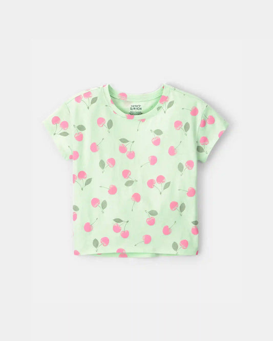 Girls Cherry Top - Green