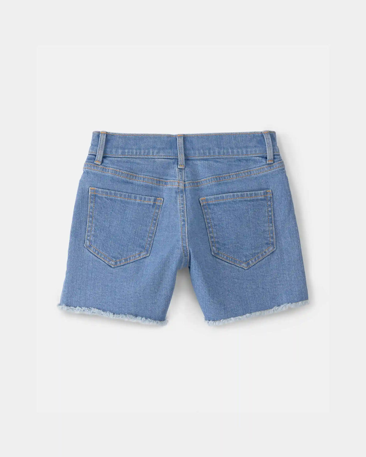 Girls Cherry Denim Embroidered Midi Shorts - Medium Wash