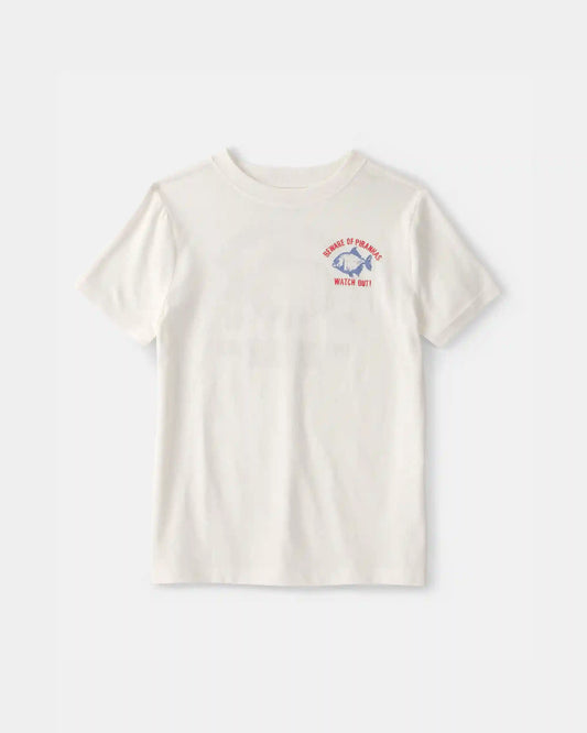 Boys Piranha Graphic Tee - Ivory