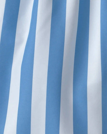 Boys Striped Swim Trunks - Blue