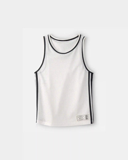 Boys Active Mesh Tank - White