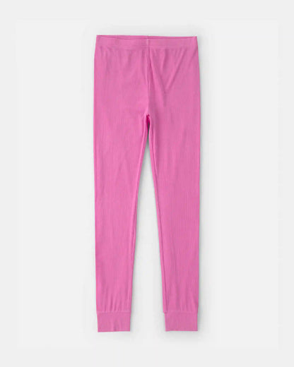 Girls PurelySoft Short-Sleeve Snug Fit 2-Piece Pajama Set - Pink