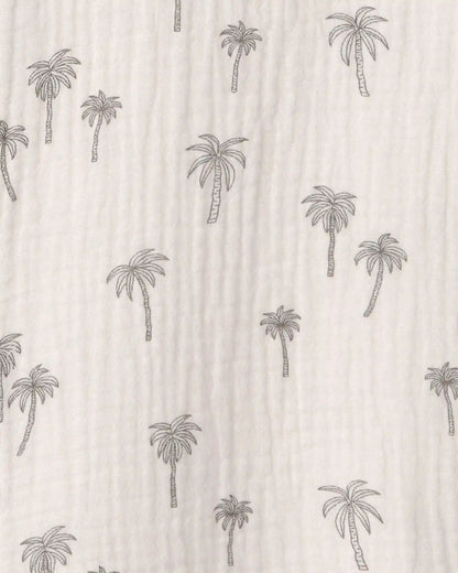 Boys 2-Piece Organic Cotton Gauze Top & Short Set in Palm Trees