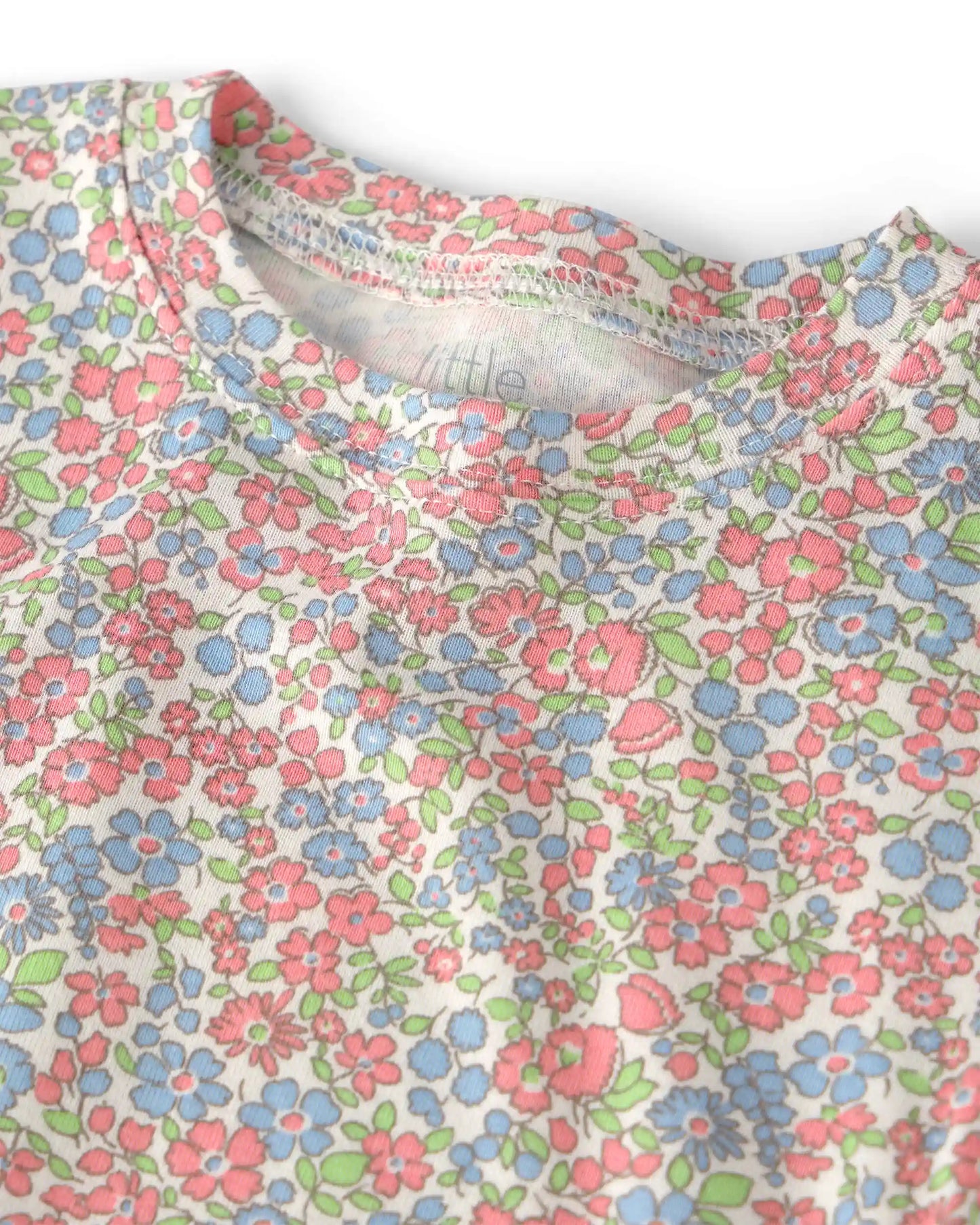 Girls 2-Piece Organic Cotton Ribbed Pajama Set in Spring Floral Print