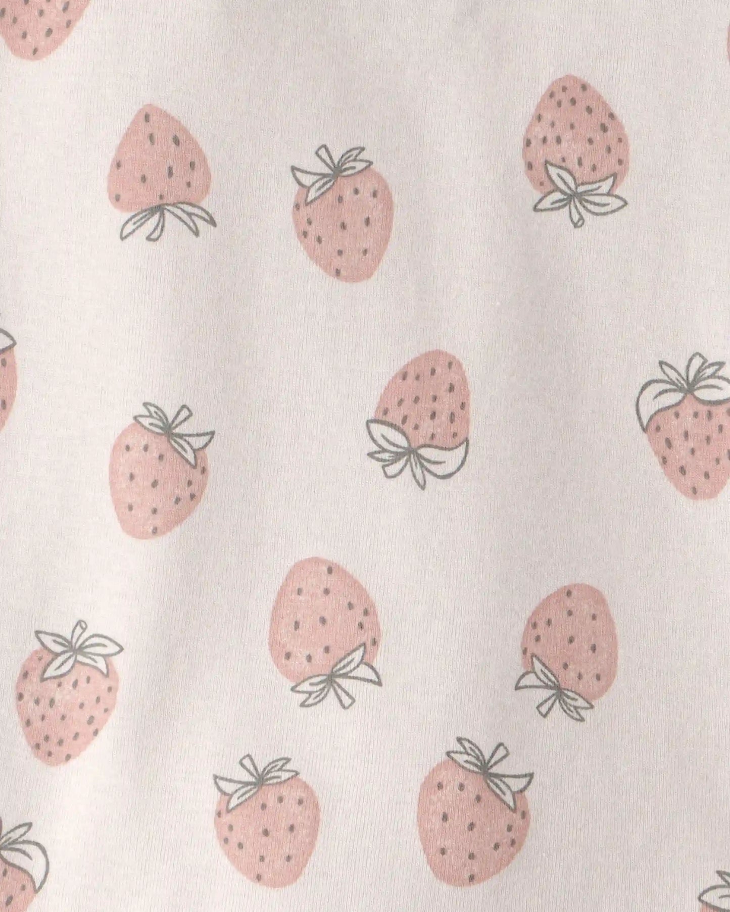 Girls 2-Piece Organic Cotton Ribbed Pajama Set in Strawberry Print