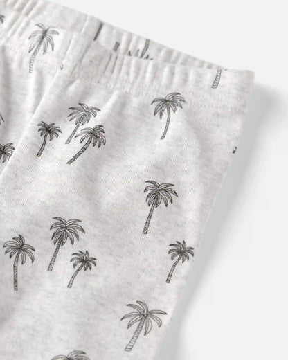Kid 2-Piece Organic Cotton Pajamas in Palm Trees