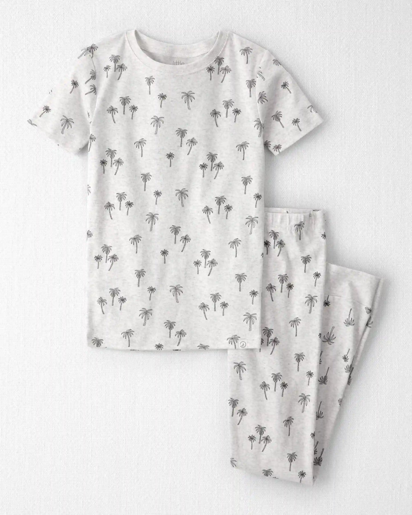 Kid 2-Piece Organic Cotton Pajamas in Palm Trees