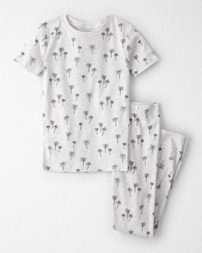 Kid 2-Piece Organic Cotton Pajamas in Palm Trees