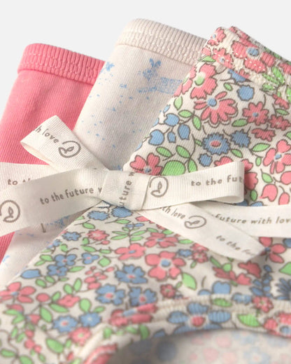 Girls 3-Pack Organic Cotton Hipster Underwear in Floral