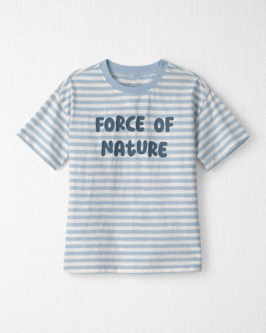 Kids Organic Cotton 'Force of Nature' Tee in Stripes