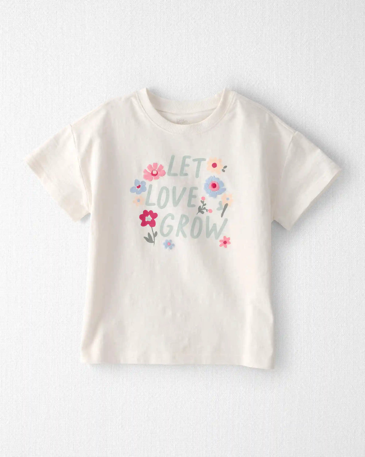 Girls Organic Cotton 'Let Love Grow' Boxy Tee